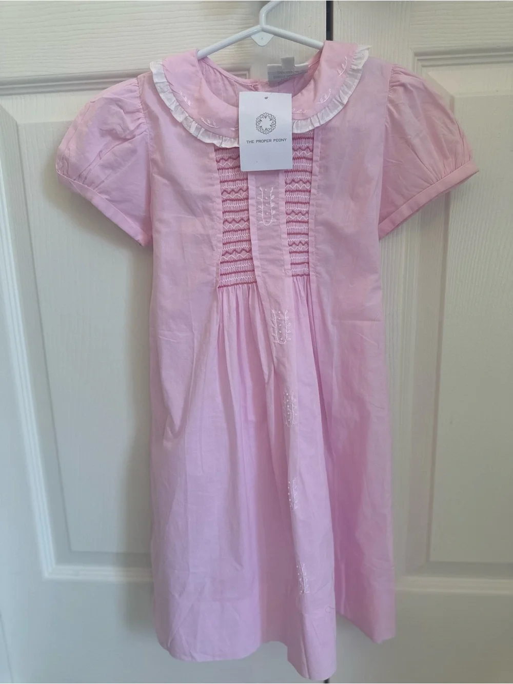 NWT Proper Peony pink smocked dress size 6